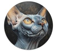 Sphinx Cat 1000 Pezzi Jigsaw Puzzle Giochi Educativi Creatività Jigsaw Rotondo Bellissima Decorazione Puzzle Per Adulti E Bambini 1000pcs (67.5x67.5cm)