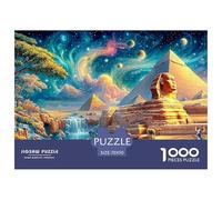 Sphinx, Pyramids in Cosmic, Flowery Landscape Puzzle Da 1000 Pezzi Fantasy Architecture Cartone Riciclato Premium, Regalo Per Tutte Le Età 70x50cm/1000pcs