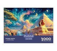 Sphinx, Pyramids in Cosmic, Flowery Landscape Puzzle Da 1000 Pezzi Fantasy Architecture Elemento Essenziale Per Le Serate Di Giochi in Famiglia, Adulti E Bambini 52x38cm/1000pcs