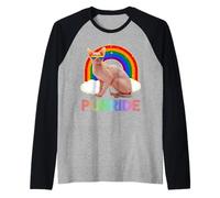Sphynx Cat Gay Pride LGBT Rainbow Flag Sunglasses Maglia con Maniche Raglan