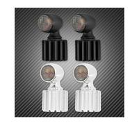 Spia di segnalazione, Confezione da 2 indicatori di direzione a LED 3 in 1 12 V 4 fili nero cromato(Mini Led Light A)