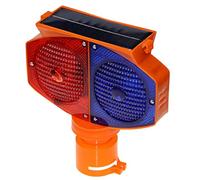 Spia lampeggiante a LED ad energia solare, Spia di blocco, Spie di avvertimento di blocco di sicurezza, Lampeggiante a LED impermeabile a luce solare blu rossa per il controllo della luce lampeggiant