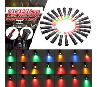 Spia Led Luce 8/10/12/16mm Metallo Simbolo Lampada Indicatore Pannello 12-36V