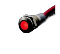 Spia luminosa di avvertimento a LED in metallo da 6 mm, impermeabile IP65, interruttore for cavi lampada 5/12/24/220 V, rosso, verde, blu e giallo(Red,12v)