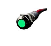 Spia luminosa di avvertimento a LED in metallo da 6 mm, impermeabile IP65, interruttore for cavi lampada 5/12/24/220 V, rosso, verde, blu e giallo(Green,12v)