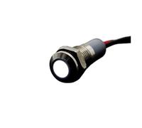 Spia luminosa di avvertimento a LED in metallo da 6 mm, impermeabile IP65, interruttore for cavi lampada 5/12/24/220 V, rosso, verde, blu e giallo(White,220v)