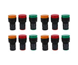 Spia Rossa, Giallo-Verde 22 mm Quadro Comandi LED A LED AC 220 V 12 Pz