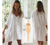 Spiaggia Abito Bianco Tunica Costume Bikini Copricostume Moda Estiva Donna Nuovo
