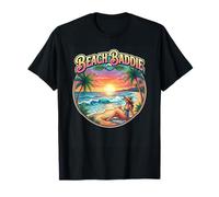 Spiaggia Baddie Tramonto Tropicale Oceano Palme Maglietta