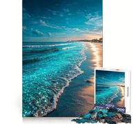 Spiaggia bioluminescente al crepuscolo Puzzle da 1000 pezzi per adolescenti Sharp Recall Serene Escape Uniform Cut Perfect Xmas (38x26cm)