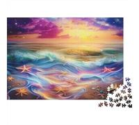 Spiaggia dei sogni Jigsaw Puzzle Impossible 1000Pcs tramonto cielo stellato Decorazione Per La Casa. Giochi Rilassamento E Intelligence Per Adulti E Ragazzi Da 14 Anni 1000pcs (75x50cm)