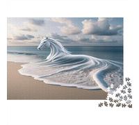 Spiaggia del mitico cavallo Puzzles 1000 Pezzi Carta riciclata per adulti Puzzle per adulti Gioco familiare stimolante Attività divertente per casa Ottima idea regalo 38x26cm/1000pcs
