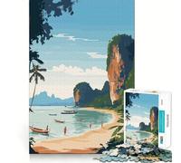 Spiaggia della Thailandia, puzzle da 1000 pezzi per adolescenti, gioco per esercitare la mente, momento di condivisione, taglio di precisione, pezzo da collezione 50x75cm