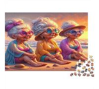 Spiaggia delle Vecchie Signore Puzzles 1000 Pezzi Carta riciclata per adulti Puzzle per adulti Gioco difficile e stimolante Ottima idea regalo per bambini dai 12 anni in su 70x50cm/1000pcs