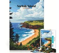 Spiaggia dell'isola di Norfolk per adulti Puzzle da 1000 pezzi Gioco di sfida mentale Gioco di evasione rilassante Pezzo da collezione di alta qualità (38x26cm)