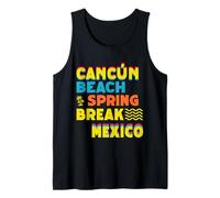 Spiaggia di Cancun Messico Spring Break RYB Glitch Style Canotta