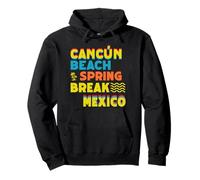 Spiaggia di Cancun Messico Spring Break RYB Glitch Style Felpa con Cappuccio