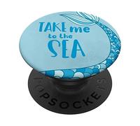 Spiaggia di coda di sirena blu stile oceano, portami al mare PopSockets PopGrip Intercambiabile