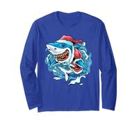 Spiaggia di Natale Santa Shark Maglia a Manica