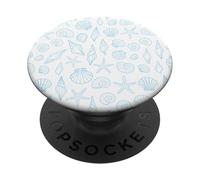Spiaggia di stelle marine con conchiglie azzurre PopSockets PopGrip Adesivo