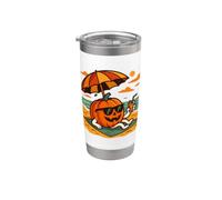 Spiaggia di zucca con bevanda al tramonto Bicchiere termico in acciaio inox doppia parete