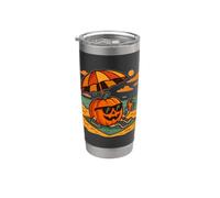 Spiaggia di zucca con bevanda al tramonto Bicchiere termico in acciaio inox doppia parete