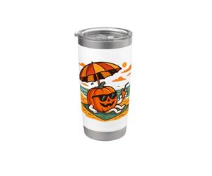 Spiaggia di zucca con bevanda al tramonto Bicchiere termico in acciaio inox doppia parete