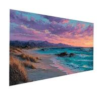 Spiaggia Diamond Painting Kit Completo, Diamond Painting Paesaggio, Diamante Dipingere con i Numeri Adulti 100 x 200CM, Kit Punto Croce Diamantini Crystal Art Pittura Con Numeri, Regalo Donna JXL-9429