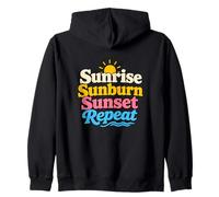 Spiaggia Divertente Sunrise Sunburn Sunset Sun Vacanze Felpa con Cappuccio