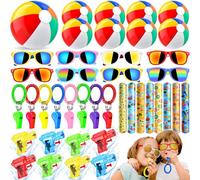 Spiaggia Gadget Compleanno Bambini Regalini fine Festa Compleanno Occhiali da Sole Pistole ad Acqua Braccialetti Fischietti Palloni Estate Giochi da Esterno per Bambini Feste Estive Piscina Giocattoli
