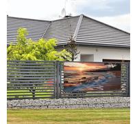 Spiaggia Hawaii Tramonto Onde del Mare Nuvole Striscioni e cartelli da appendere alla parete Bandiera con corda appesa 89 x 180 cm Banner per feste Poster Fondali per feste Indoor Outdoor Capodanno