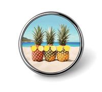 Spiaggia Mare Giallo Geometrico Ananas Distintivo Rotondo Carino Smalto Spille Spilla Spilla Spilla Personalizzata Abbigliamento Decorazione Unisex Badge Holder Cappelli Borse Camicie Decor