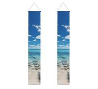 Spiaggia palma Portico Banner per porta d'ingresso Bandiera da appendere Stagionale Vacanze Portico Porta Cartello di Benvenuto Banner per Interni Esterni Parete Decorazioni di Laurea Classe del 2025