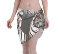 Spiaggia Pareo Sarong Tiger At Rest Chiffon Beach Wrap Copricostume Pool Trasparente Coprire Caftano Party Beach Cover Up per Estate