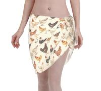 Spiaggia Pareo Sarong Various Chicken 5 Beach Wrap Copricostume Chiffon Coprire Caftano Donna Sarong Pareo Corto per Pool Party Estate