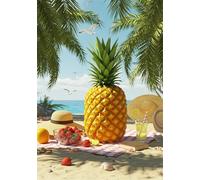 Spiaggia Puzzle 1000 Pezzi per Adulti e Ragazzi, Puzzles Classico, Puzzle Adulti 1000 pezzi Ananas, Decorazione Casa, Idea Regalo Creativa e Divertente, Intrattenimento Antistress 75x50cm