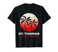 Spiaggia retrò al Tramonto delle Isole di San Tommaso USVI Maglietta