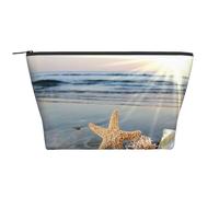 Spiaggia soleggiata delle conchiglie delle stelle marine, Borsa da toilette Borsa per trucco Borsa per cosmetici Borsa da toilette da viaggio portatile