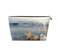 Spiaggia soleggiata delle conchiglie delle stelle marine, Borsa per il trucco Borsa per cosmetici Borsa da toilette da viaggio portatile Borsa da toilette