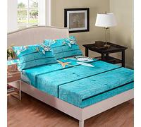 Spiaggia Stella Marina Lenzuolo Con Angoli Oceano Marine A Tema Biancheria Da Letto Set Per Bambini Ragazzi Ragazze Bambini Shell Mare Lenzuolo Copertura Hawaiian Sealife Camera Decor Letto Singolo