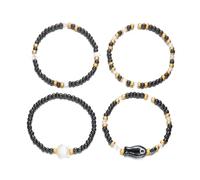 Spiaggia Tema Braccialetti Elastici Ceramica Pesce Shell Perline Gioielli Fatti A Mano Impilabile Hot Day Regali Per Le Donne Elastico Conch, Misura unica, come descritto