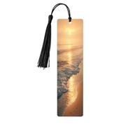 Spiaggia Tramonto Con Onde Segnalibri In Legno Con Nappe Cartello In Legno Per Artigianato Segnalibro Tag Per Lettori Amanti Del Lib