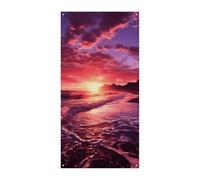 Spiaggia Tramonto Copertura Porta Banner Benvenuto Ingresso Cartello Festone Festone Feste Decorazioni Feste Feste Banner di Compleanno per Celebrazioni Festive 178 x 89 cm