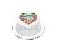 Spiaggia tropicale cuore amore vacanze estive tema PopSockets PopGrip per MagSafe