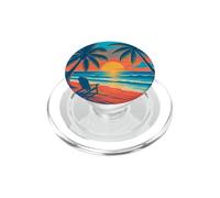Spiaggia tropicale del mare di vacanza estiva di tramonto PopSockets PopGrip per MagSafe