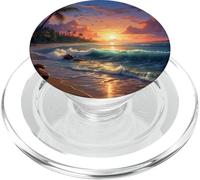 Spiaggia tropicale Tramonto e Palme da cocco Estate Spiaggia PopSockets PopGrip per MagSafe