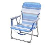 Spiaggina da mare pieghevole con braccioli in acciaio e Textilen blu Blu