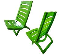 Spiaggina da mare richiudibile sedia sdraio per piscina spiaggia campeggio terrazzo giardino in plastica portata 100 kg (VERDE)