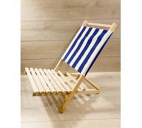 Spiaggina Mare A Righe In Legno E Tessuto Con Schienale Ripiegabile Facilmente