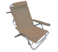 Spiaggina Mare Sedia Sdraio Alluminio Reclinabile Prendisole Cuscino 53x62x77